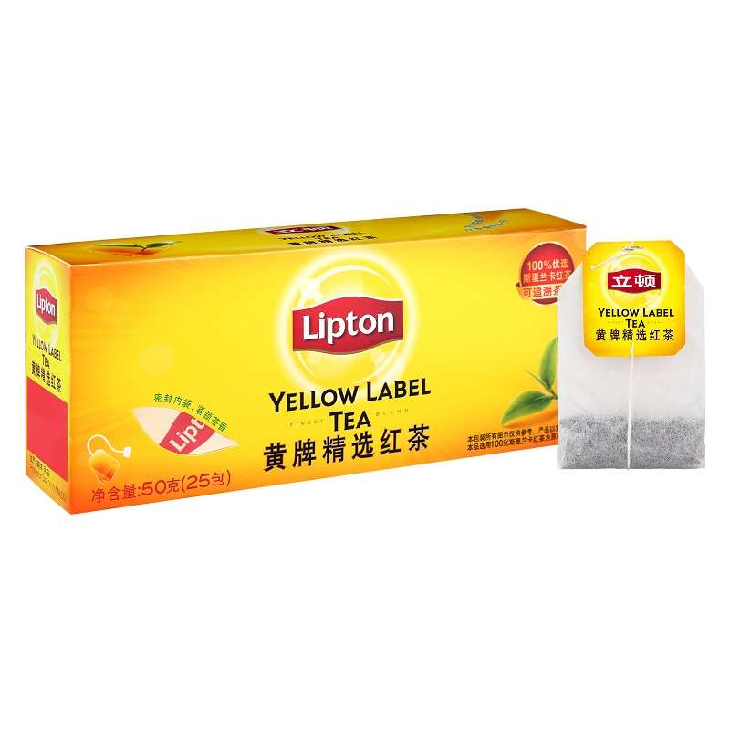 立顿（Lipton） 茶叶 红茶 黄牌精选红茶25包 50g