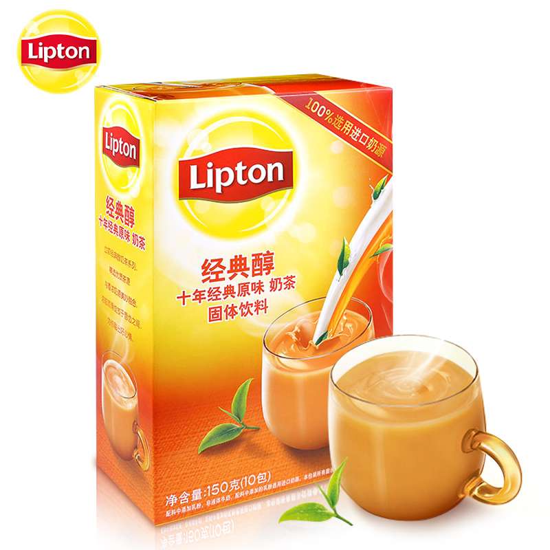 Lipton立顿经典醇10年经典原味奶茶固体饮料立顿奶茶15gx10条/盒