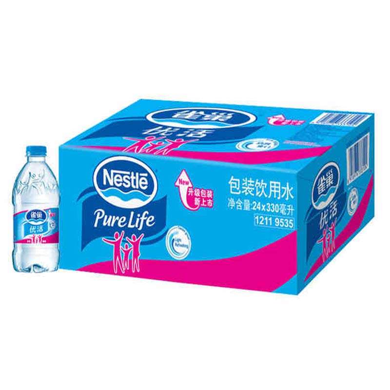 雀巢优活饮用水 纯净水矿泉水330ml*24瓶/箱