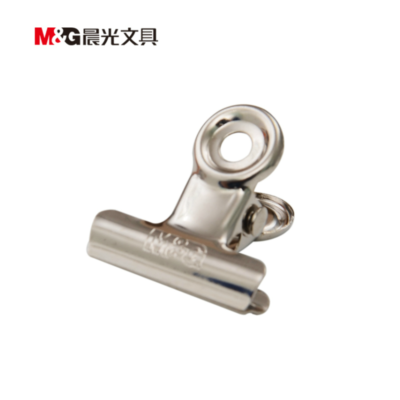 晨光文具圆形票夹19mm 新款办公用品 不锈钢迷你夹子 6个装92640