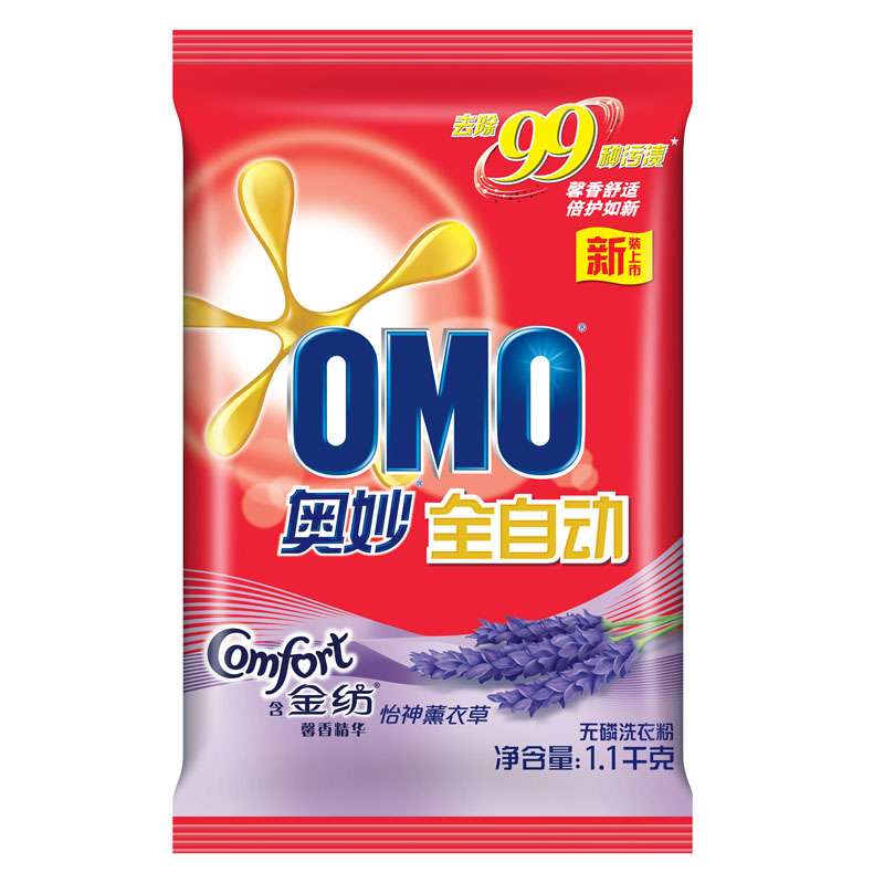 OMO奥妙洗衣粉全自动含金纺馨香精华无磷洗衣粉1100g