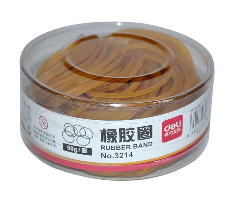 得力(deli)3214橡胶圈 乳胶圈 皮筋 50g/筒 毛重0.05kg 牛皮筋