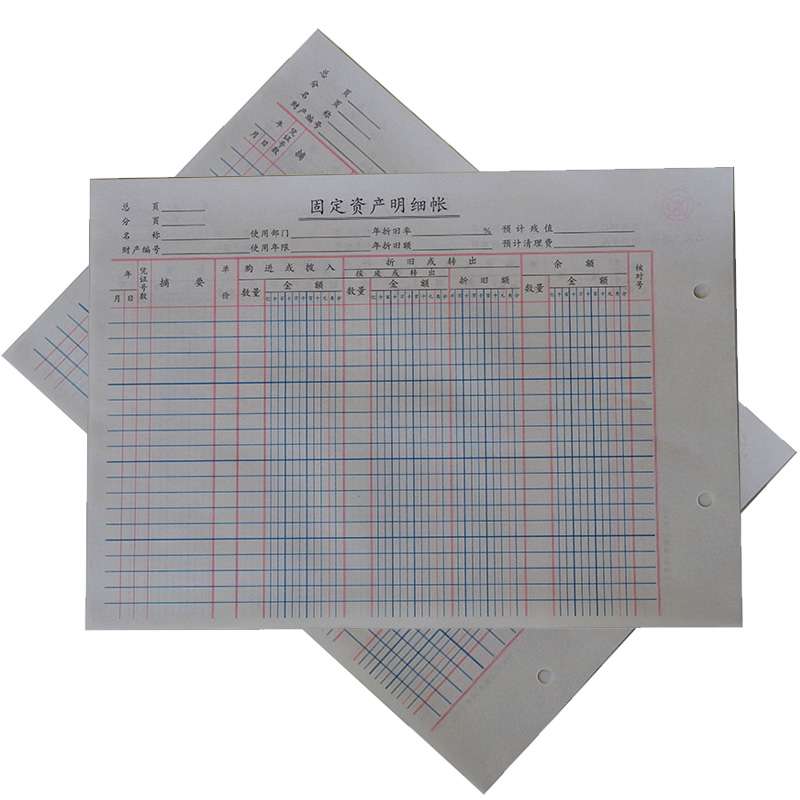 成文厚 固定资产明细账 会计手工账页凭证 乙528-1 26.5*19cm